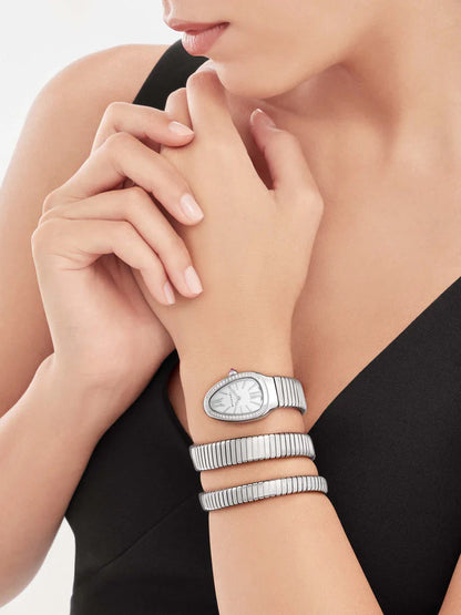 BVLGARI SER PENTI TUBO SILVER 3 SPIRAL
