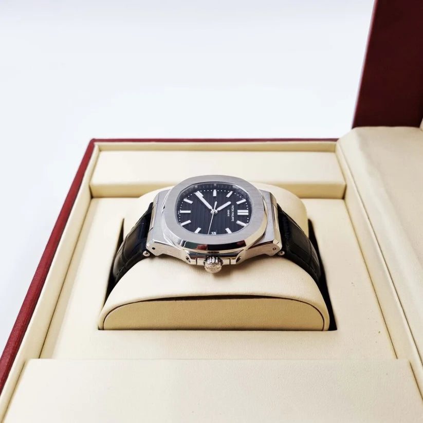 Patek Philippe Nautilus Black Leather