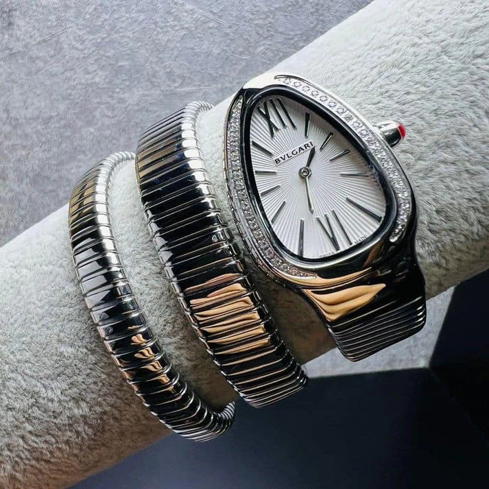BVLGARI SER PENTI TUBO SILVER 3 SPIRAL