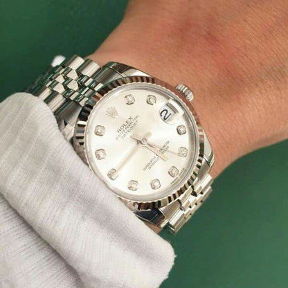 Rolex Datejust 36mm White Background Automatic Jubilee For Women