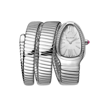 BVLGARI SER PENTI TUBO SILVER 3 SPIRAL