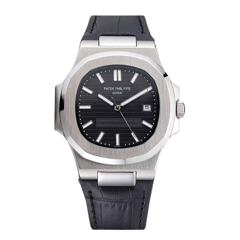 Patek Philippe Nautilus Black Leather