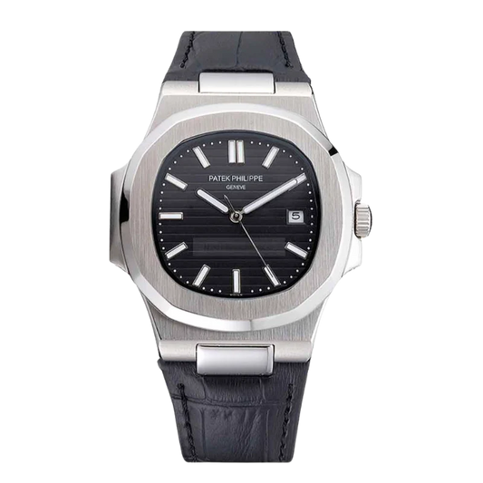 Patek Philippe Nautilus Black Leather
