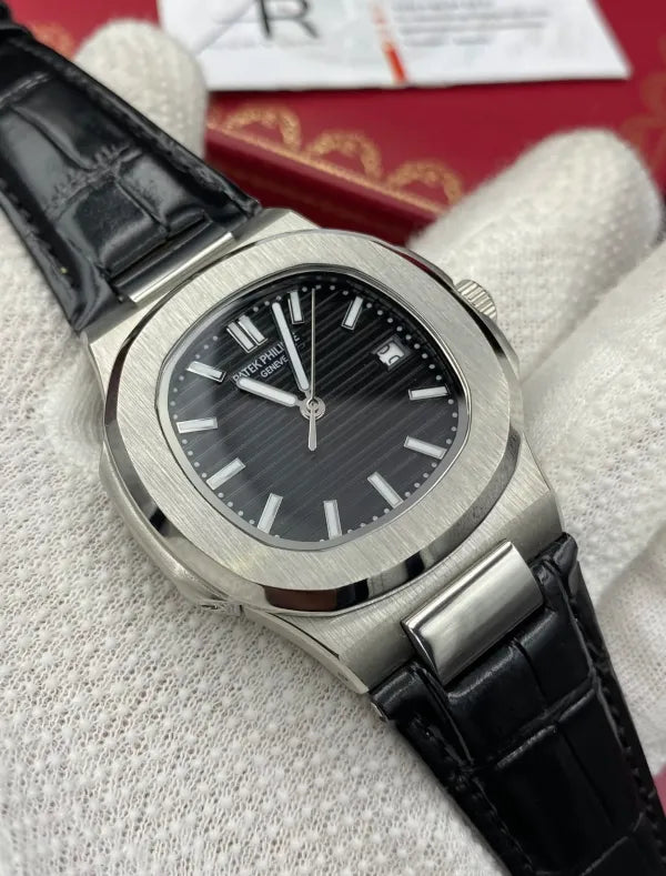 Patek Philippe Nautilus Black Leather