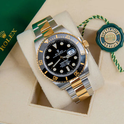 ROLEX SUBMARINER BLACK AND GOLD