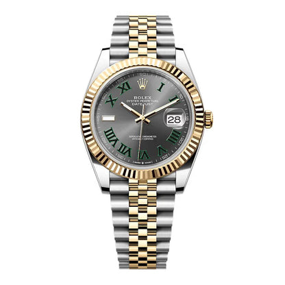 Rolex Datejust 41mm - Slate Grey Wimbledon Roman Dial-Yellow Gold Jubilee Bracelet
