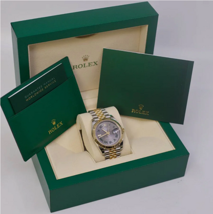 Rolex Datejust 41mm - Slate Grey Wimbledon Roman Dial-Yellow Gold Jubilee Bracelet