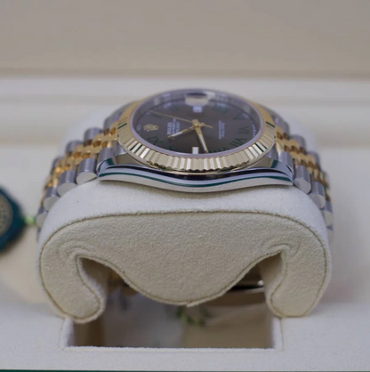 Rolex Datejust 41mm - Slate Grey Wimbledon Roman Dial-Yellow Gold Jubilee Bracelet