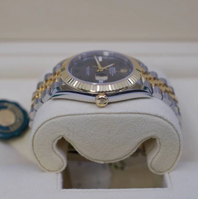 Rolex Datejust 41mm - Slate Grey Wimbledon Roman Dial-Yellow Gold Jubilee Bracelet