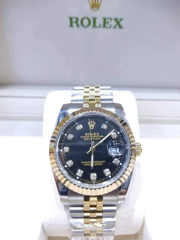 Rolex Datejust 36mm 2 Tones Black Case For Women