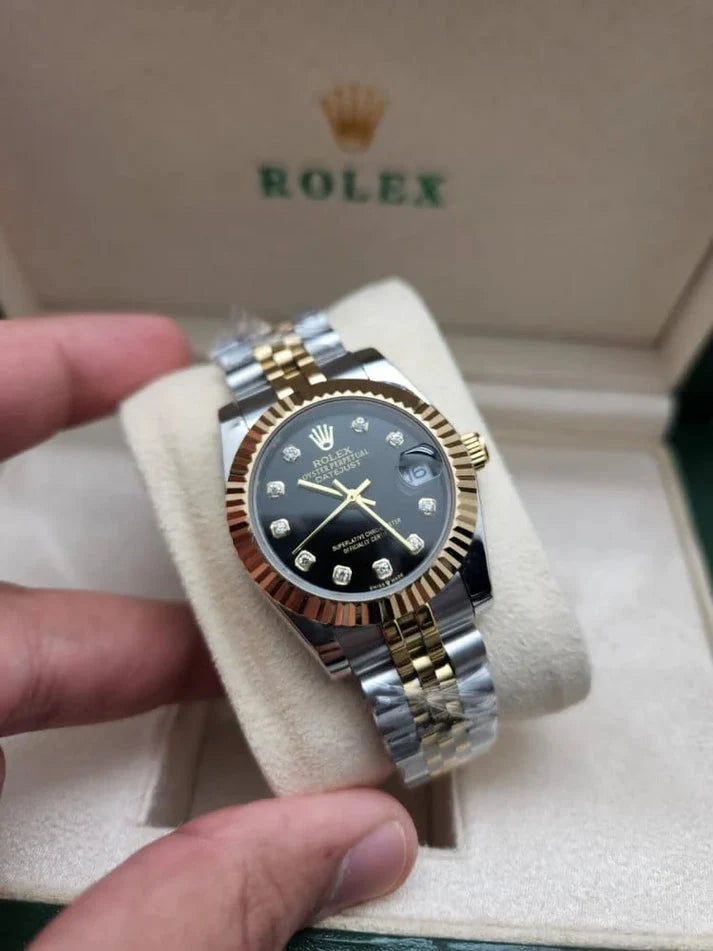 Rolex Datejust 36mm 2 Tones Black Case For Women