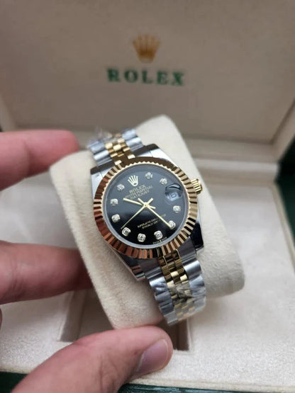 Rolex Datejust 36mm 2 Tones Black Case For Women